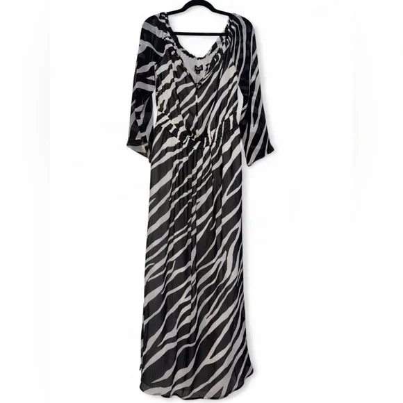 INC International Concepts Black and White Zebra Maxi Dress - Picture 4 of 6